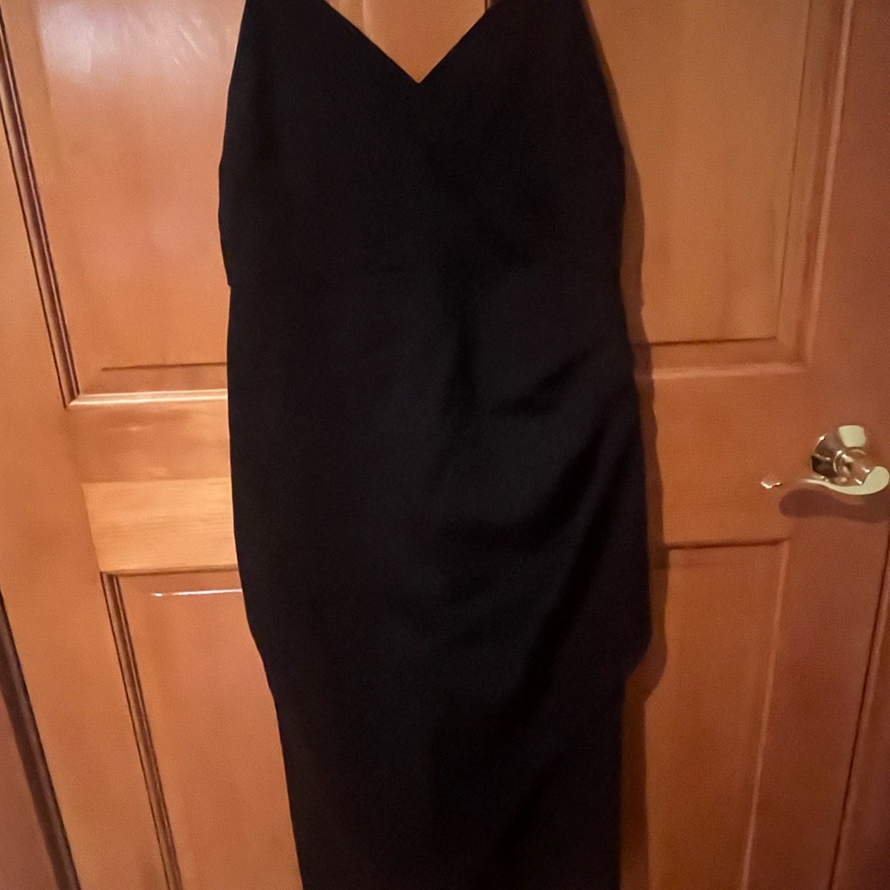 Lulu's Black Wrap Midi Dress